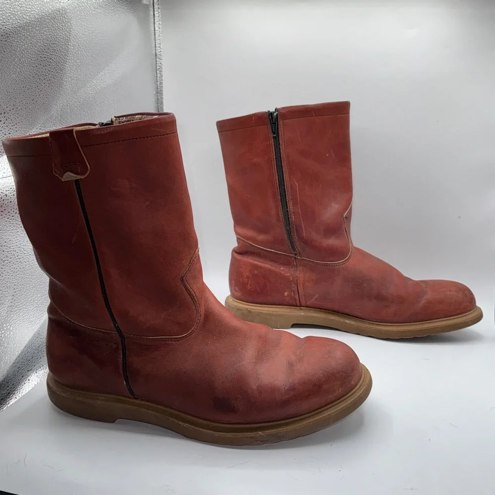 Red‎ Wing Irish Setter 866 Pecos Pull On Boots Men's 12D Red Leather Super Sole